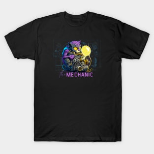 Cute Cat Mechanic T-Shirt